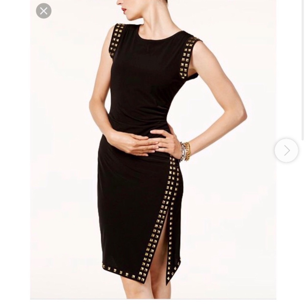 Michael Kors black and gold studded dress NWT